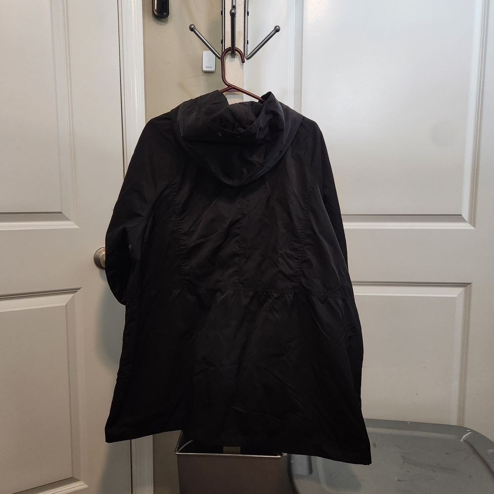 Avenue Women's Classic Black Hooded Raincoat - Picture 2 of 4